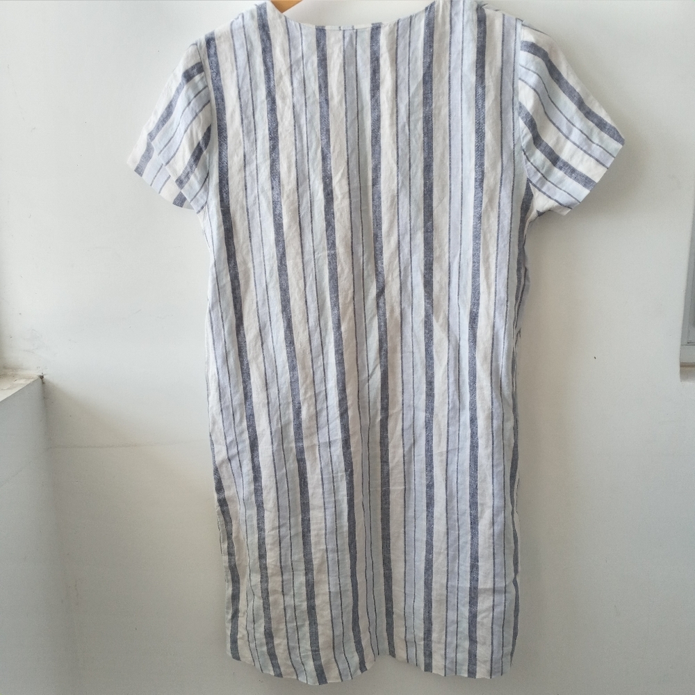 Madewell S Linen Side-Button Easy Dress - Picture 8 of 12